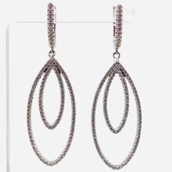sterling silver / CZ dangle earrings NWOT